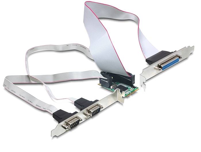 DeLock MiniPCIe I/O PCIe full size 2 x serial RS-232 1 x parallel