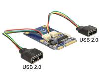 DeLock MiniPCIe I/O PCIe full size 2 x USB 2.0