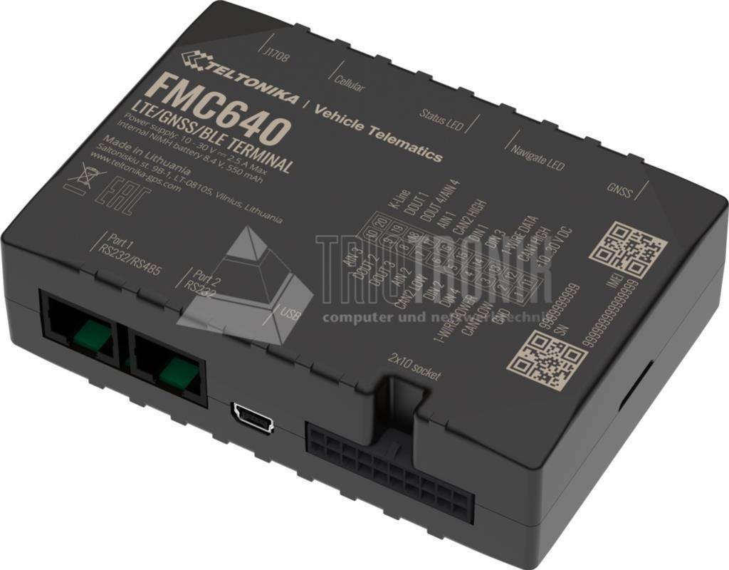 Teltonika · Tracker GPS· FMC640· Fahrzeug· LTE/3G/2G/GNSS/BLE 4.0 - Router - 0,0