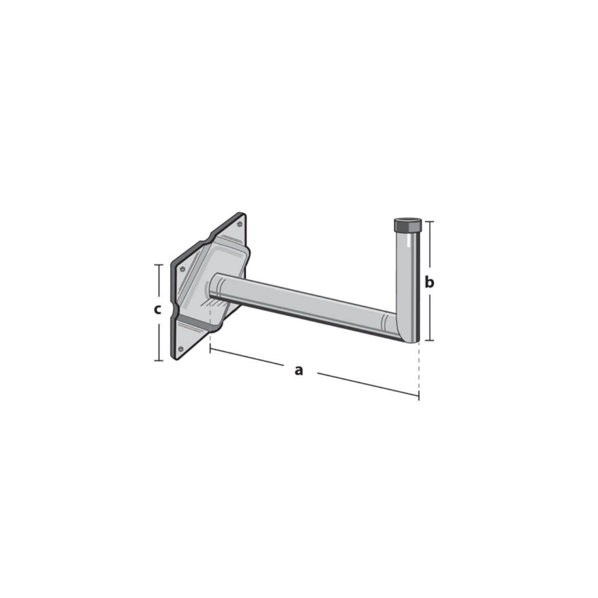WWH60 - Winkelwandhalter, feuerverzinkt, 600 mm Wandabstand