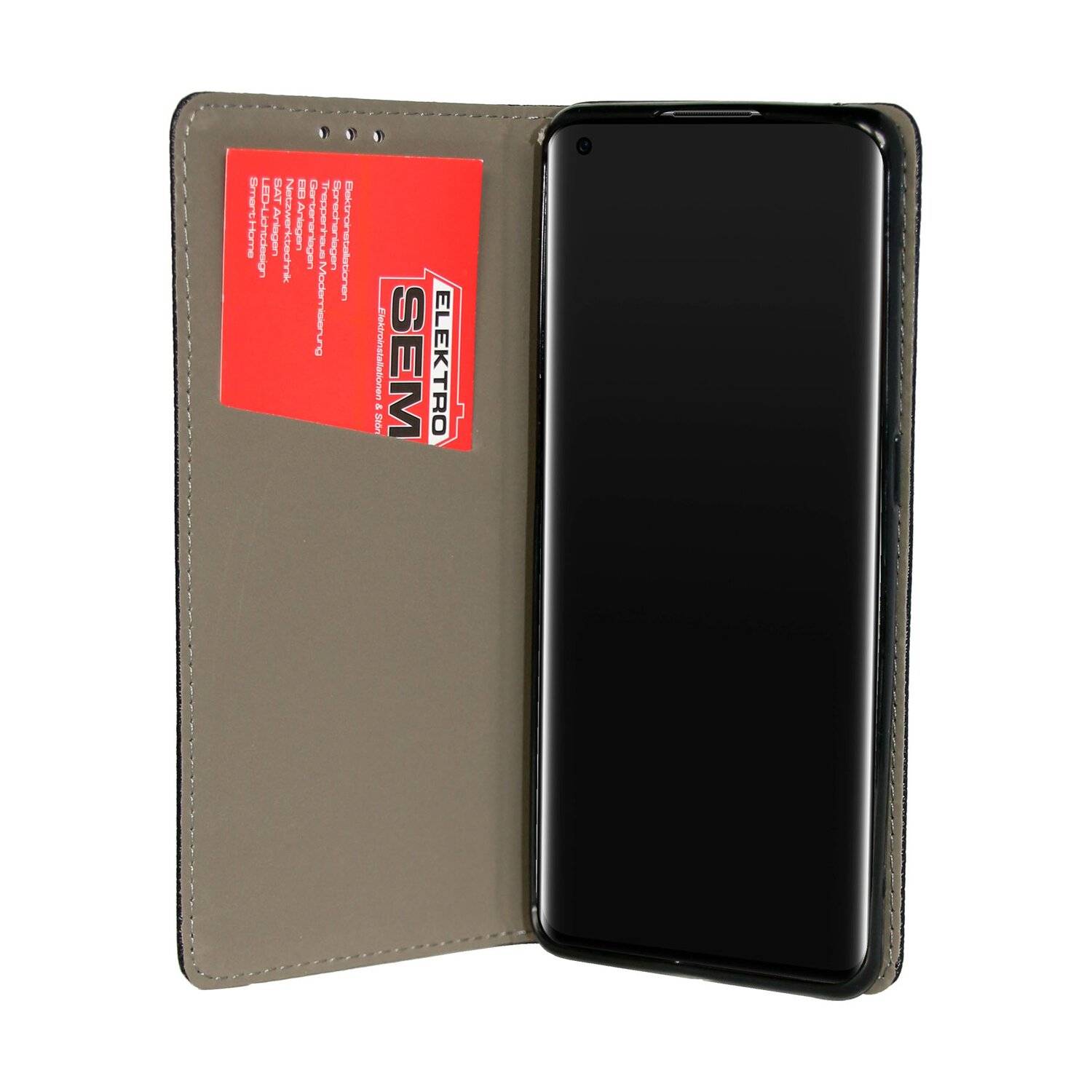 Buch Tasche "Smart" für Oppo Find X2 Pro Handy Hülle Etui Brieftasche Schutzhülle mit Standfunktion, Kartenfach Schwarz