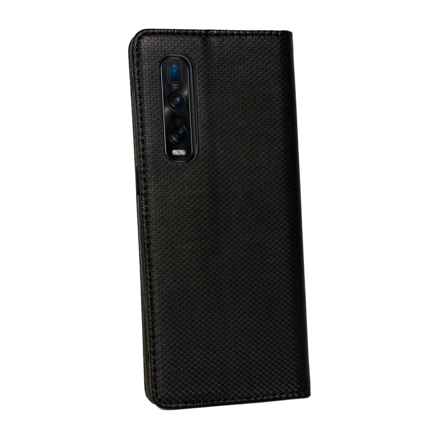 Buch Tasche "Smart" für Oppo Find X2 Pro Handy Hülle Etui Brieftasche Schutzhülle mit Standfunktion, Kartenfach Schwarz