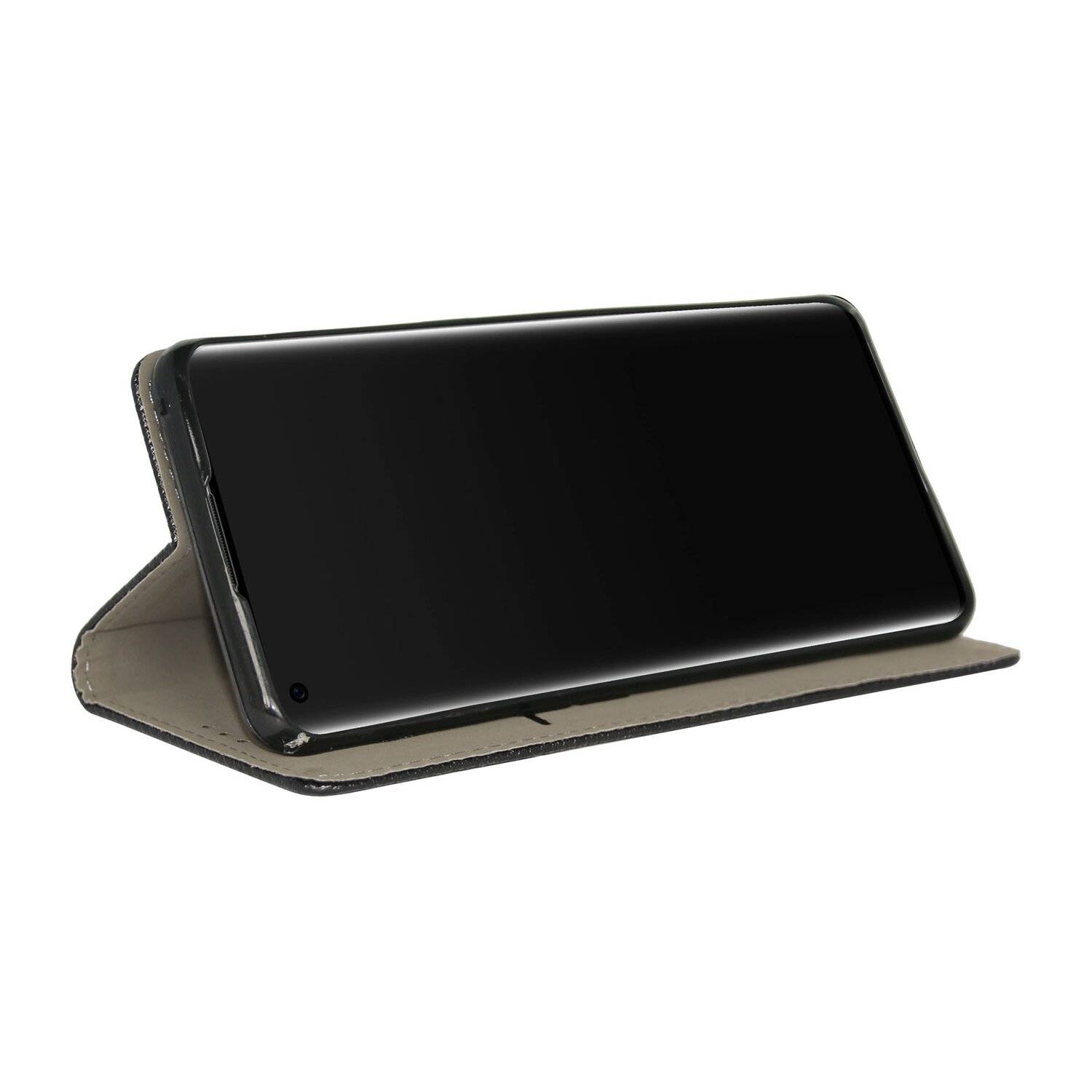 Buch Tasche "Smart" für Oppo Find X2 Pro Handy Hülle Etui Brieftasche Schutzhülle mit Standfunktion, Kartenfach Schwarz
