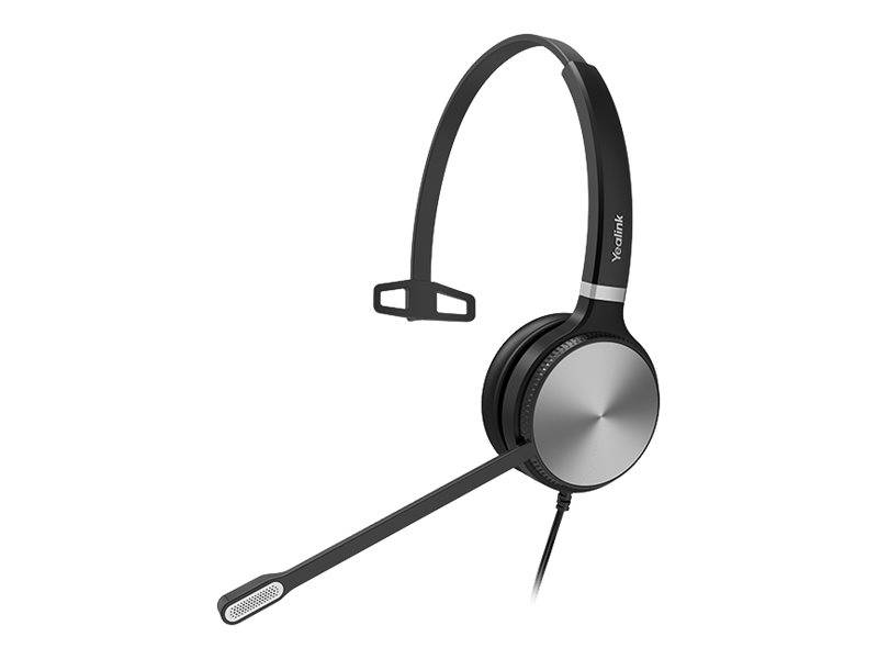 Schwarzes Over-Ear-Headset mit Boom-Mikrofon, auf weißem Hintergrund dargestellt.