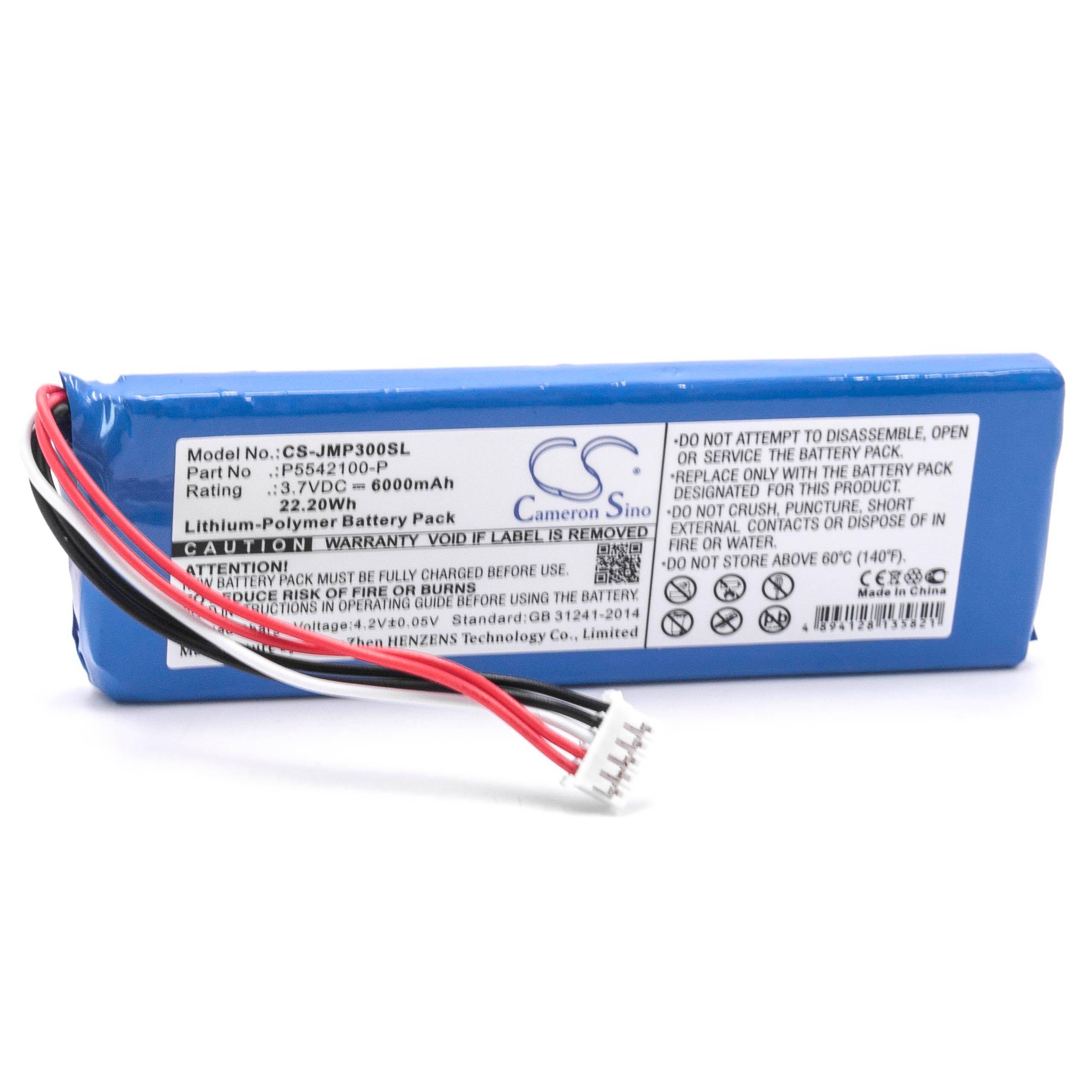 Akku Ersatz für JBL P5542100-P für Lautsprecher Boxen Speaker (6000mAh, 3.7V, Li-Polymer)