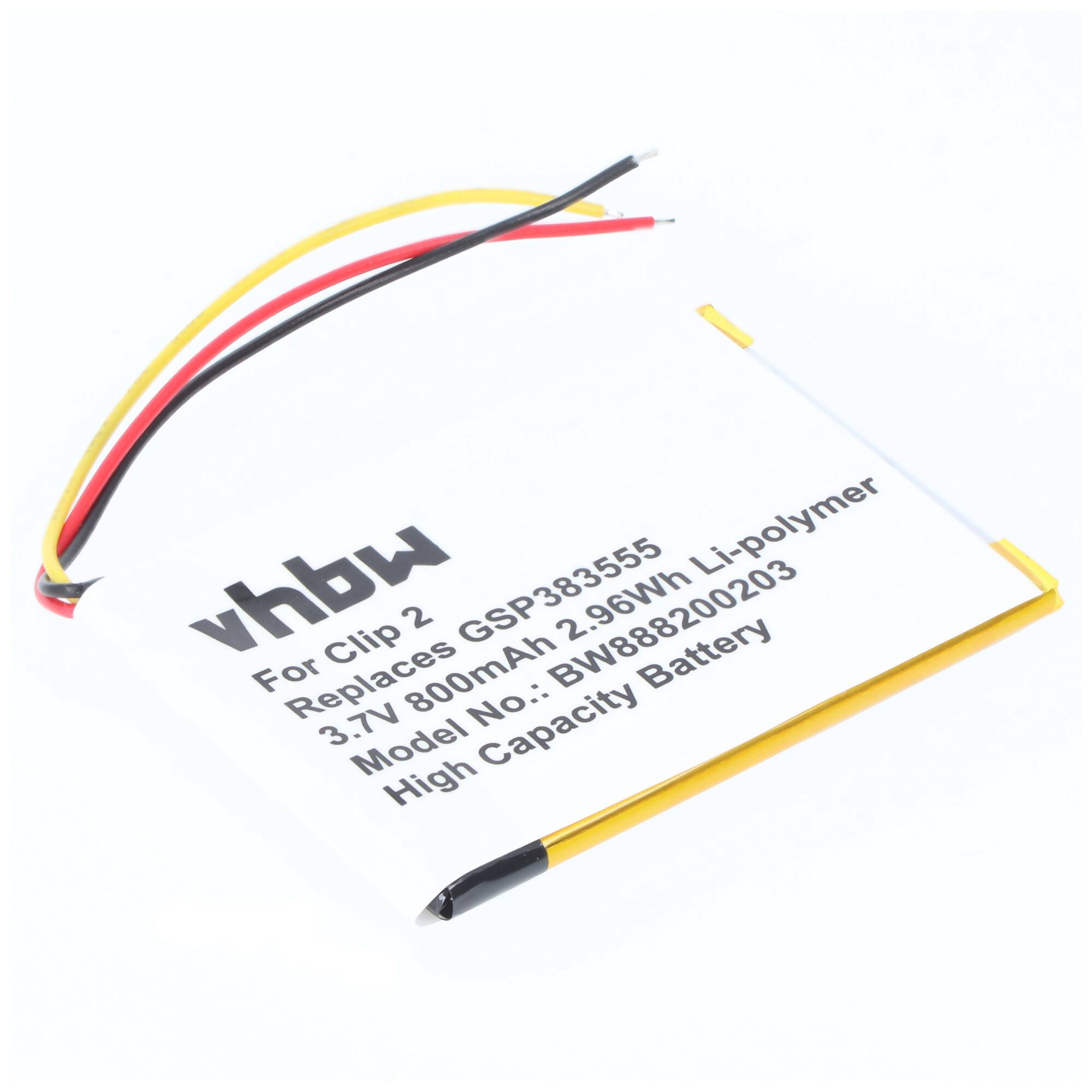 Akku Ersatz für JBL GSP383555 für Lautsprecher Boxen Speaker (800mAh, 3.7V, Li-Polymer)