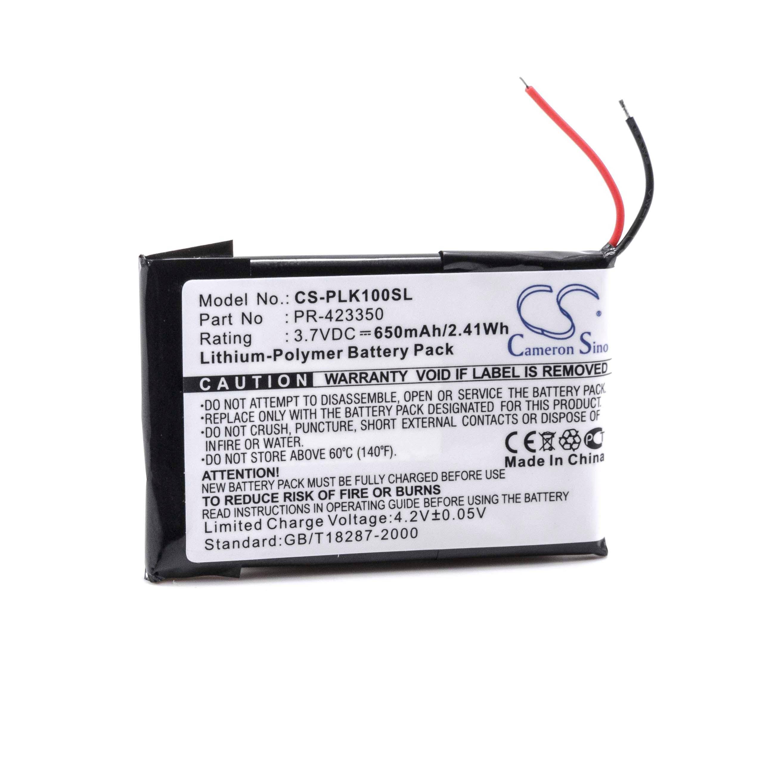 Li-Polymer-Akku - 650mAh 3.7V für wireless Headset, Kopfhörer wie Sony 1-756-920-21, 1-756-920-31, LIS1427HEPCC, LIS1427