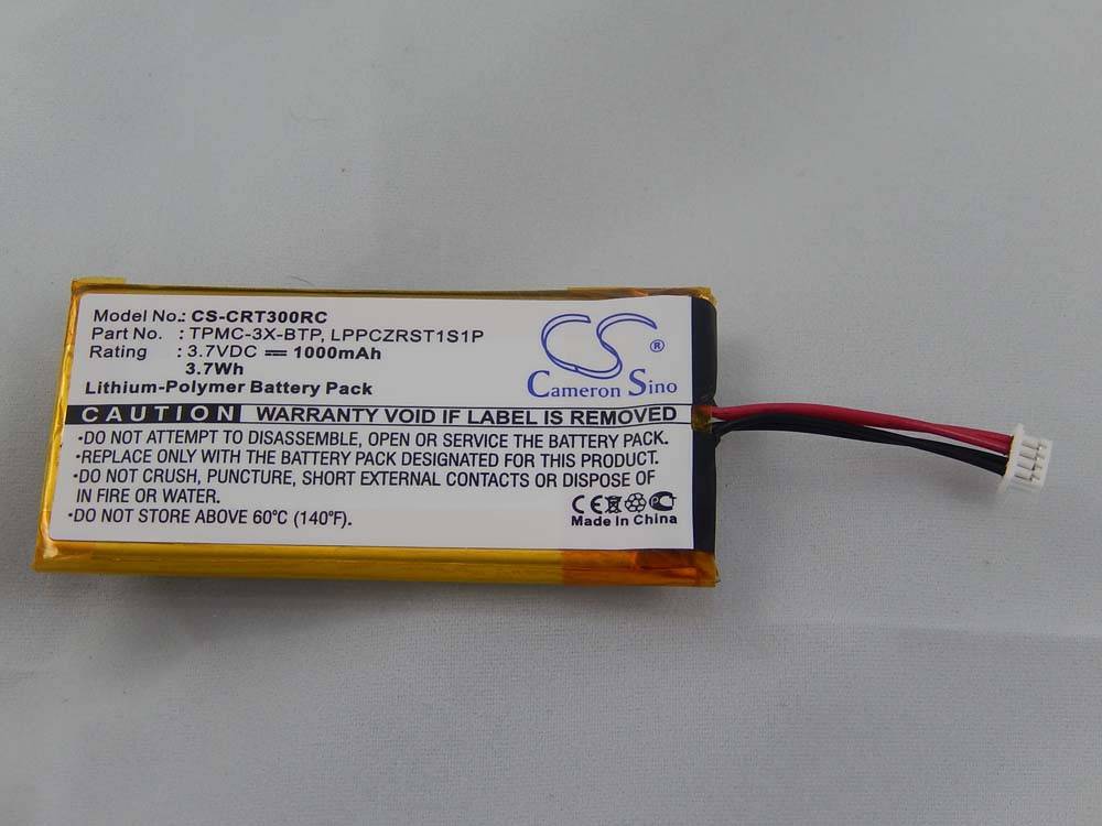 Li-Polymer-Akku - 1000mAh (3.7V) - für Fernbedienung Remote Control wie Crestron LPPCZRST1S1P, TPMC-3X-BTP