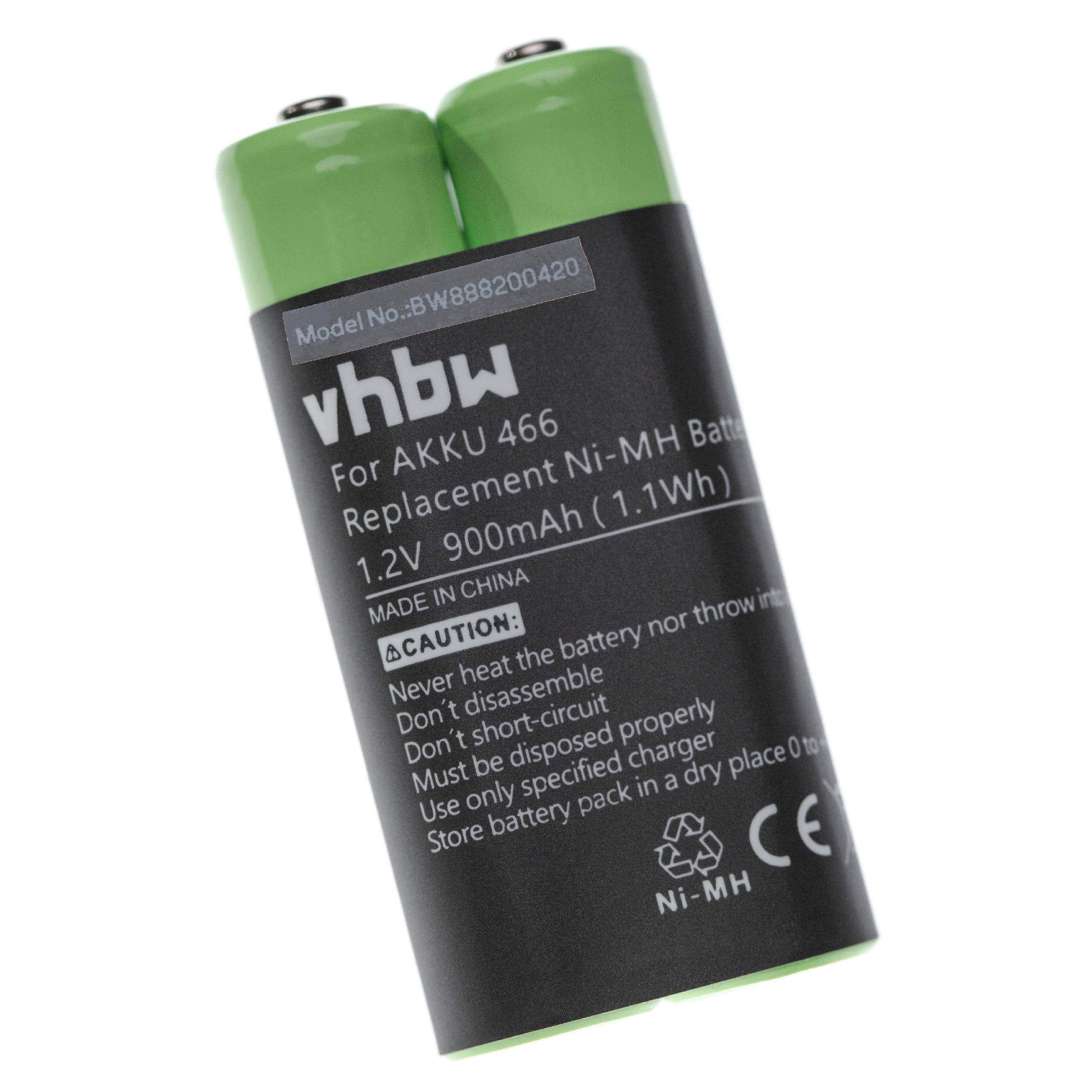 Akku für Diktiergerät wie Grundig 466, GZS2100 900mAh (1.2V) NiMH