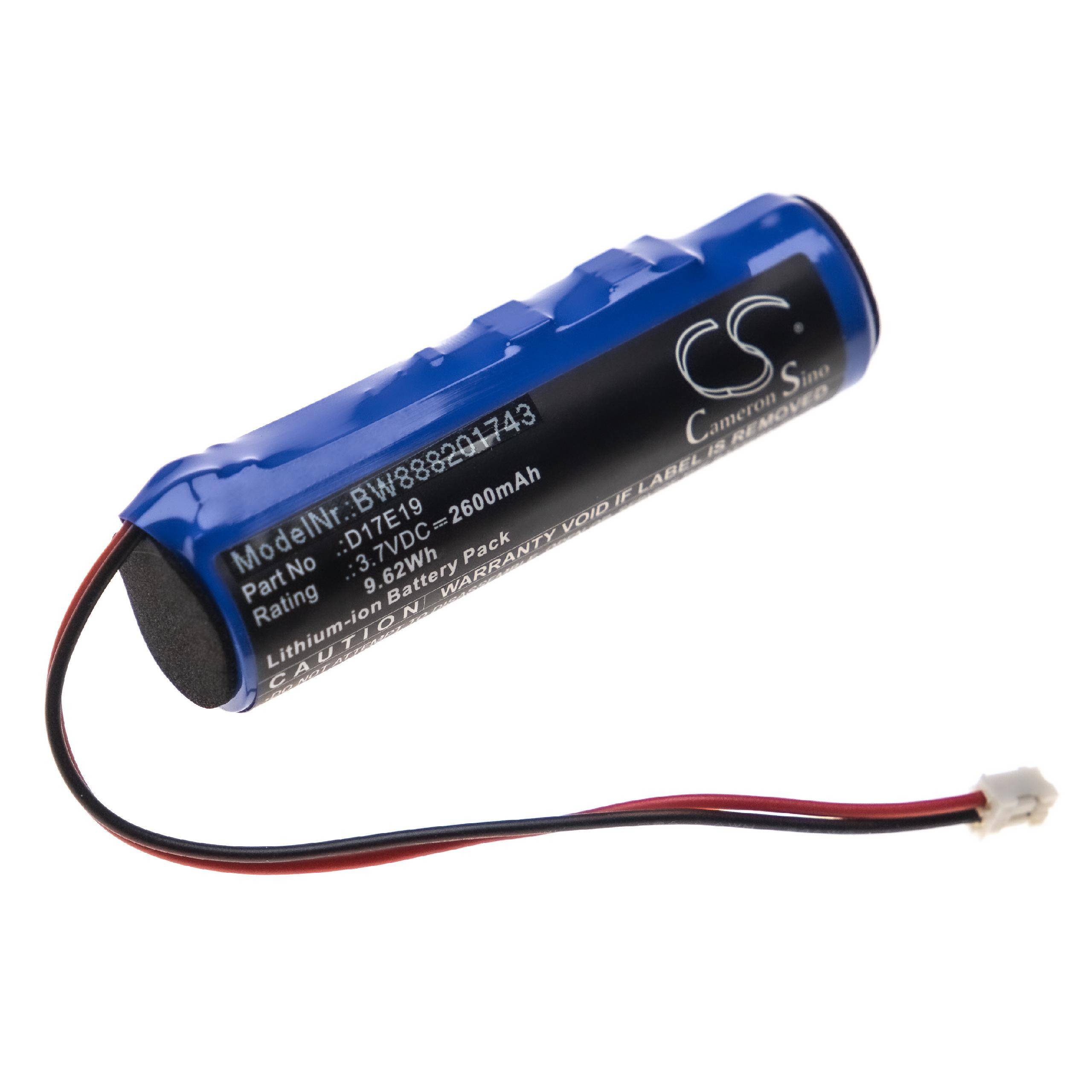 Akku für iHome iBT74 wie D17E19, Li-Ion, 3.7V, 2600mAh für Lautsprecher Boxen Speaker