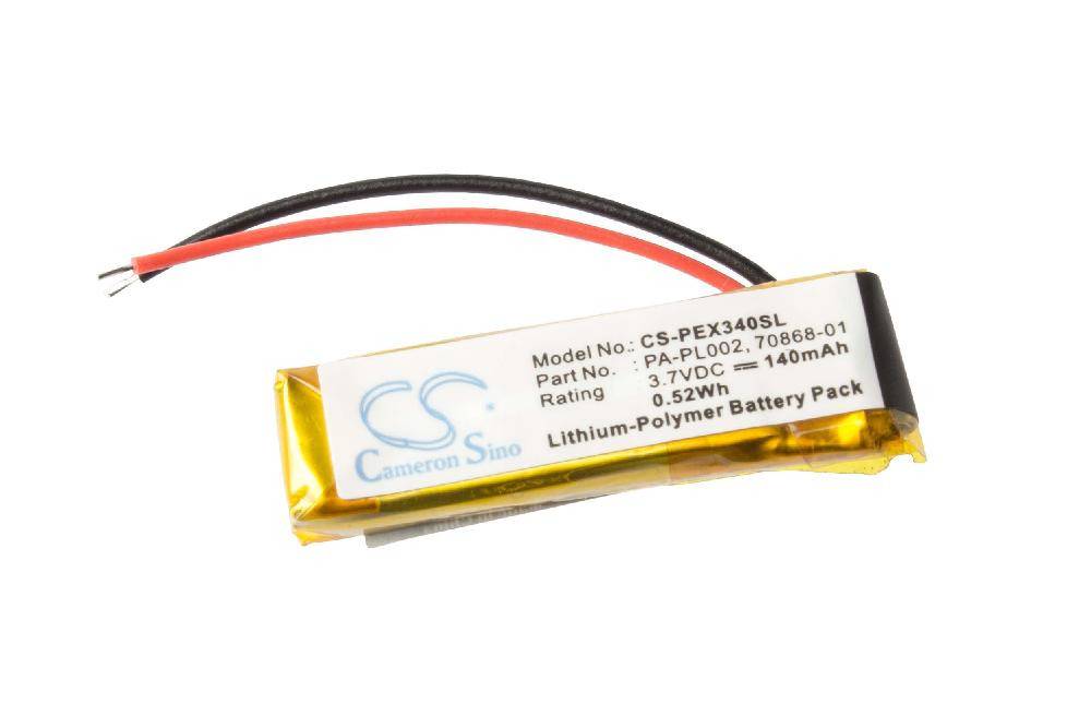 Li-Polymer-Akku - 140mAh (3.7V) - für wireless Headset, Kopfhörer wie Jabra 70868-11, 73366-01Plantronics PA-PL002