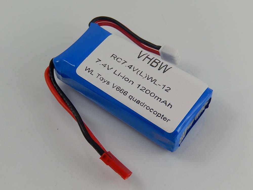 Li-Ion-Akku - 1200mAh (7.4V) für UDI U829A Drohne, Multicopter, Quadrocopter wie WL-12