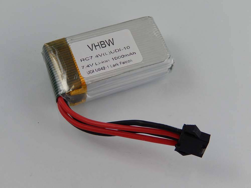 Li-Ion-Akku - 1000mAh (7.4V) für UDI Falcon u.a. Drohne, Multicopter, Quadrocopter wie UDI-10