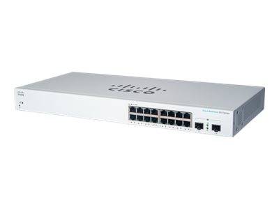 Cisco Business 220 Series CBS220-16T-2G - Switch - Smart - 16 x 10/100/1000 + 2 x Gigabit SFP (Uplink)