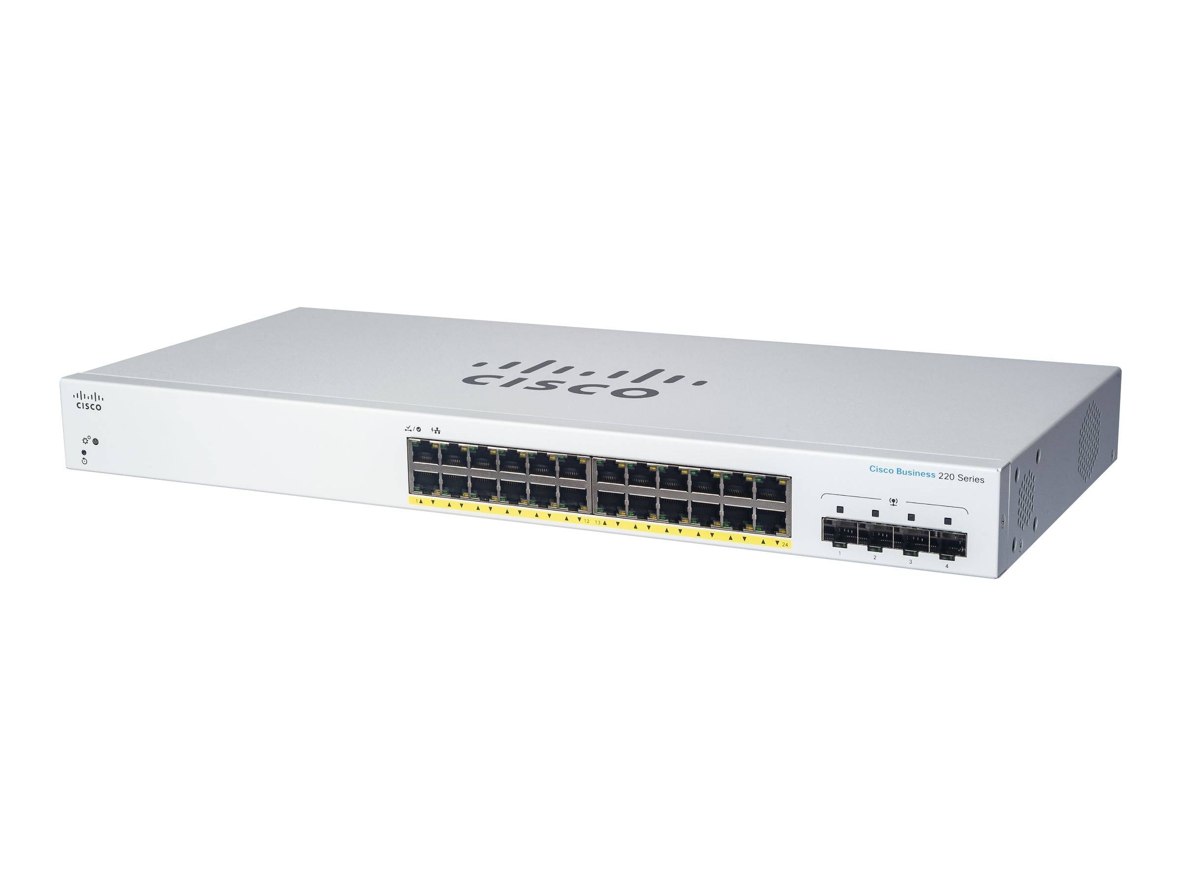 Cisco Business 220 Series CBS220-24T-4G - Switch - Smart - 24 x 10/100/1000 + 4 x Gigabit SFP (Uplink)