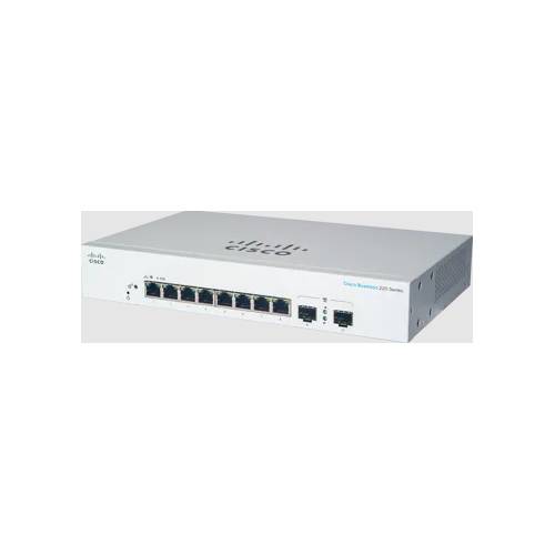 Silberner Cisco Ethernet-Switch mit mehreren vorderen Netzwerkports und Statusleuchten
