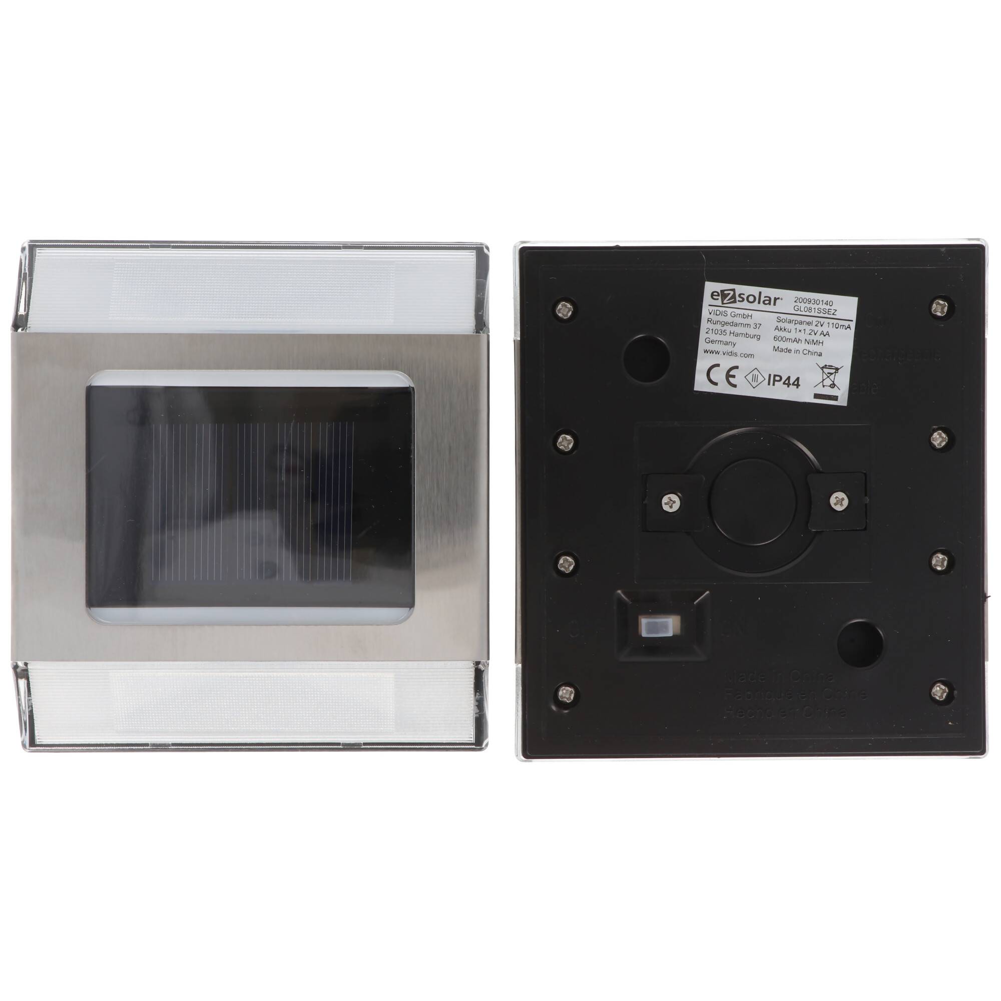 LED Solar Bodenleuchte mit 2 weissen LED max. 12 Lumen, Leuchtdauer max. 8 Stunden