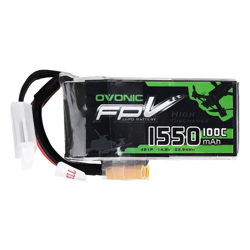 Li-Polymer-Akku 1550mAh 14.8V 100C 4S XT60-Stecker für Modellbau, Drohne, Multicopter, Quadrocopter wie 4S1P