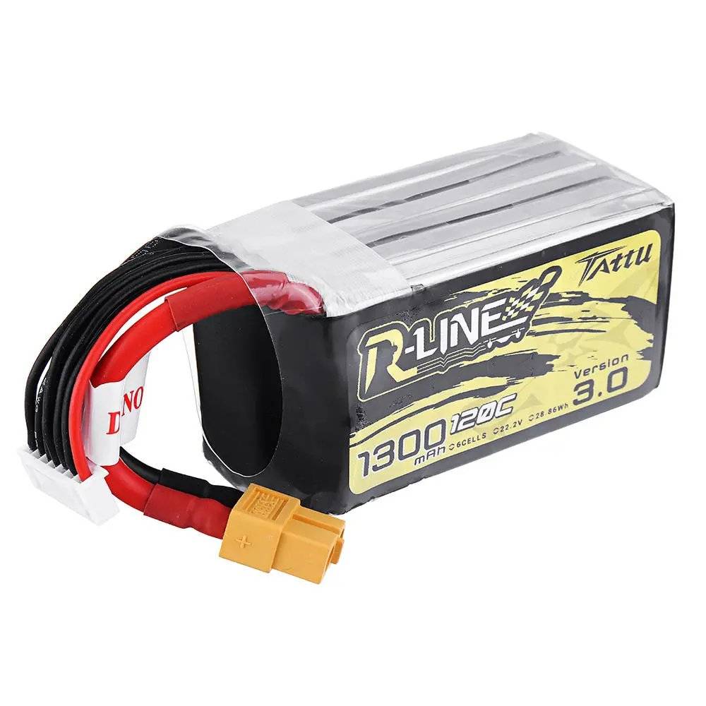 Li-Polymer-Akku - 1300mAh (22.2V) 120C 6S R-Line V3 XT60-Stecker für Modellbau, Drohne, Multicopter, Quadrocopter wie 6S