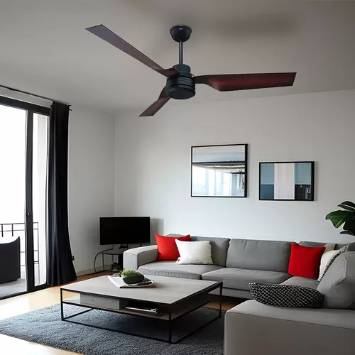Decken Ventilator mit Fernbedienung Wohnzimmer Lüfter, schwarz braun, Sommer-/Wintermodus 3 Geschwindigkeiten Timer, 132 cm Decken Ventilator mit Fernbedienung Wohnzimmer Lüfter, schwarz braun, Sommer-/Wintermodus 3 Geschwindigkeiten Timer, 132 cm