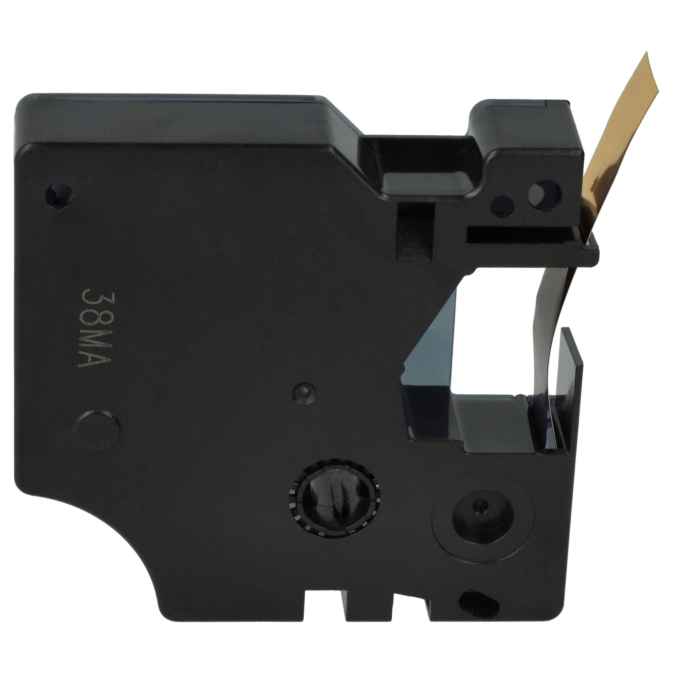 vhbw Schriftband-Kassette kompatibel mit Dymo LabelManager 100, 210D, 120P, 200, 260P, 100 Plus, 160 Etiketten-Drucker 7m x 12mm Schwarz auf Gold
