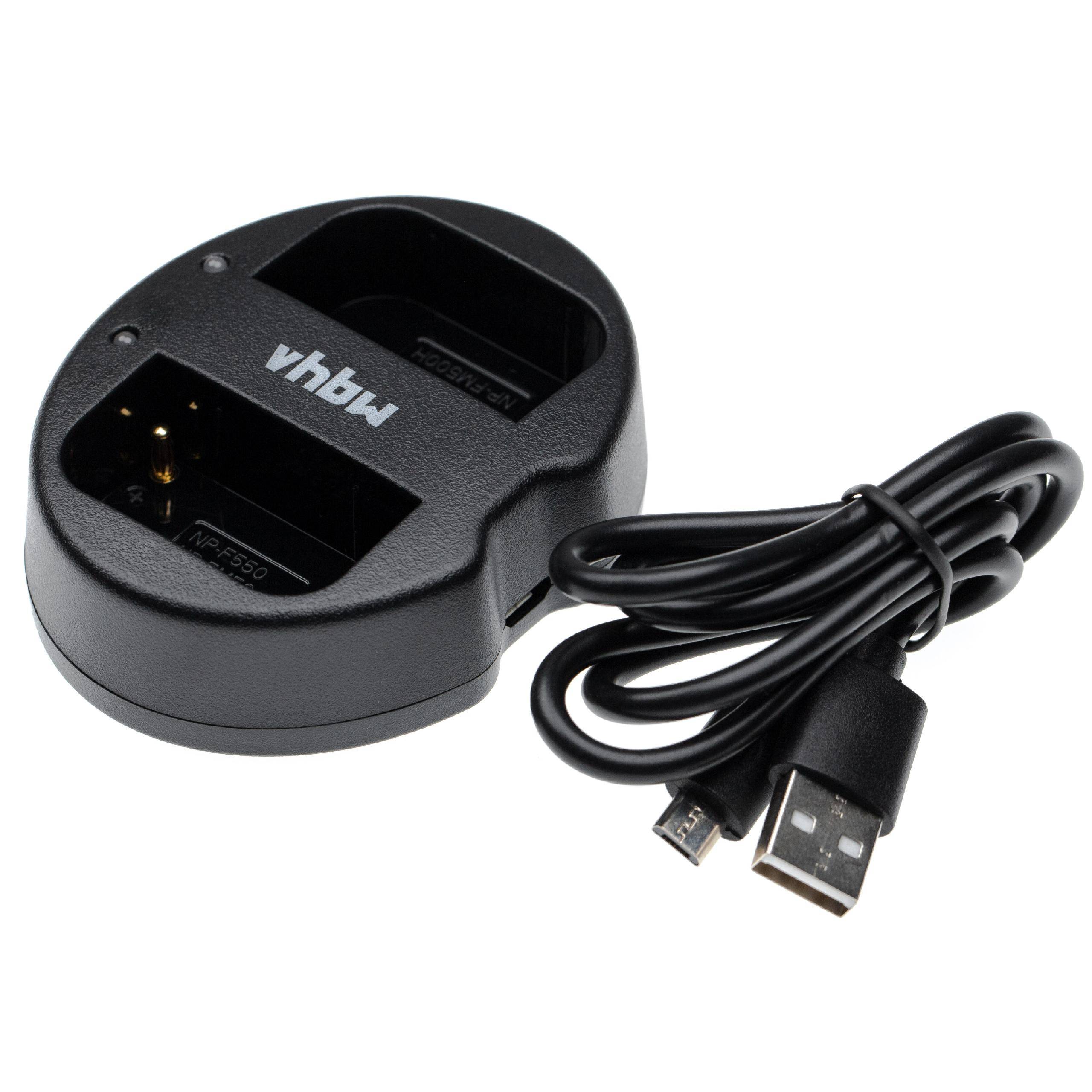 vhbw Dual USB Ladegerät kompatibel mit Sony CCD-TRV36E, CCD-TRV37, CCD-TRV35, CCD-TRV36 Kamera/Akku - Ladeschale, Ladeanzeige, 8,4 V