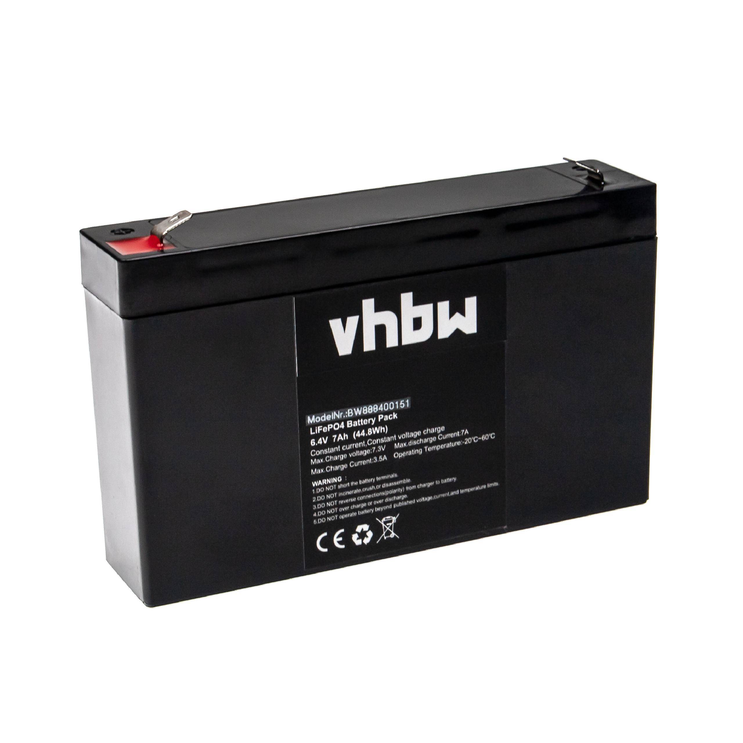 vhbw Akku Bordbatterie kompatibel mit Wohnwagen, Boot, Camping, Wohnmobil (7Ah, 6,4V, LiFePO4)