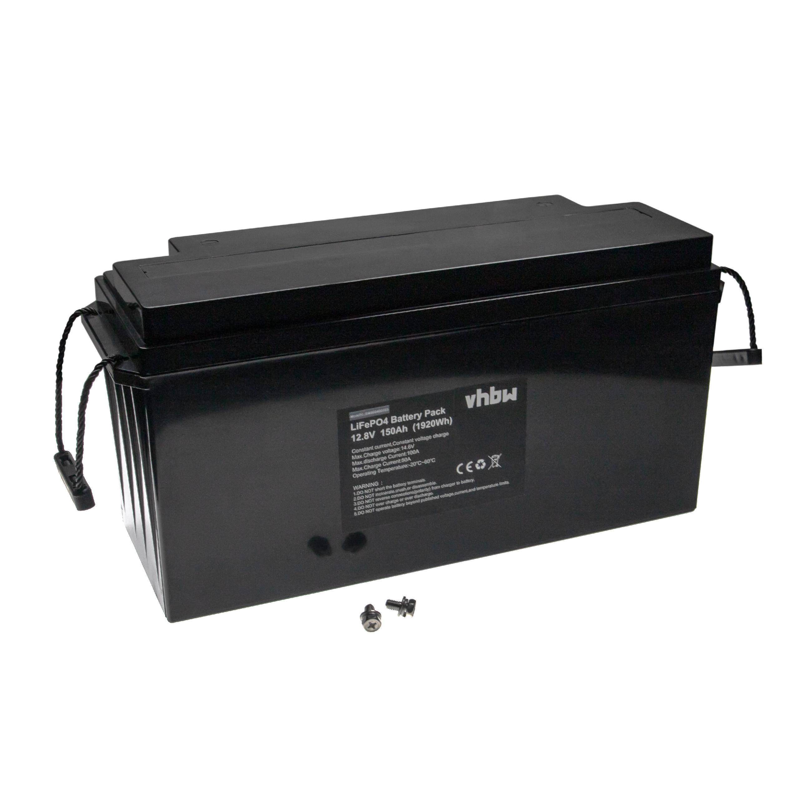 vhbw Akku Bordbatterie für Wohnwagen, Boot, Camping, Wohnmobil (150Ah, 12,8V, LiFePO4)