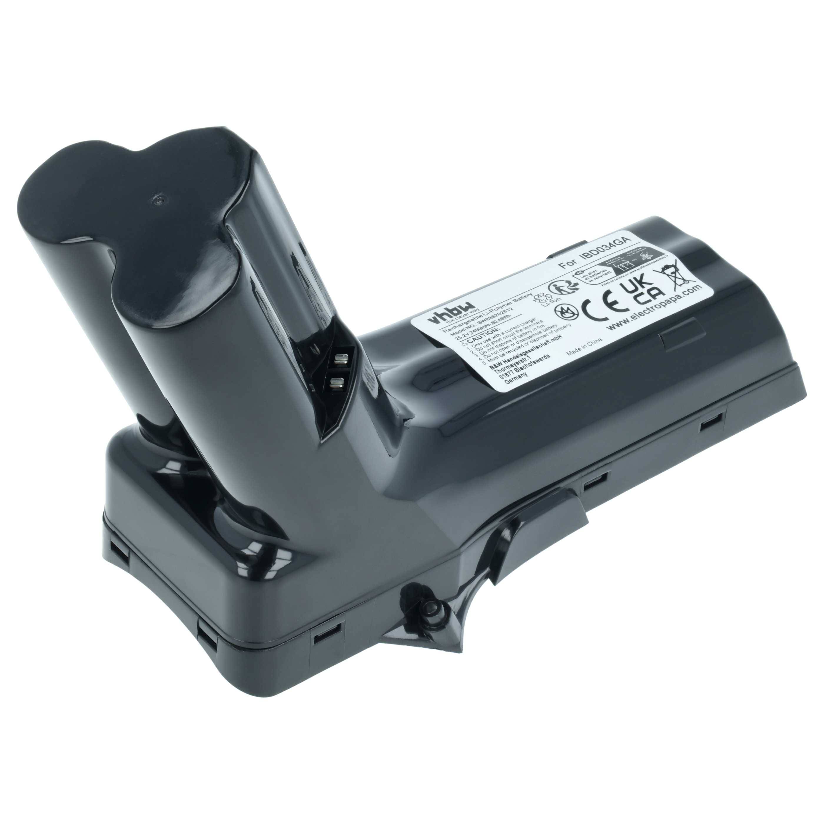 vhbw Akku kompatibel mit Philips SpeedPro XC8347/01, XC8349/01 Staubsauger Schwarz (2400 mAh, 25,2 V, Li-Ion)