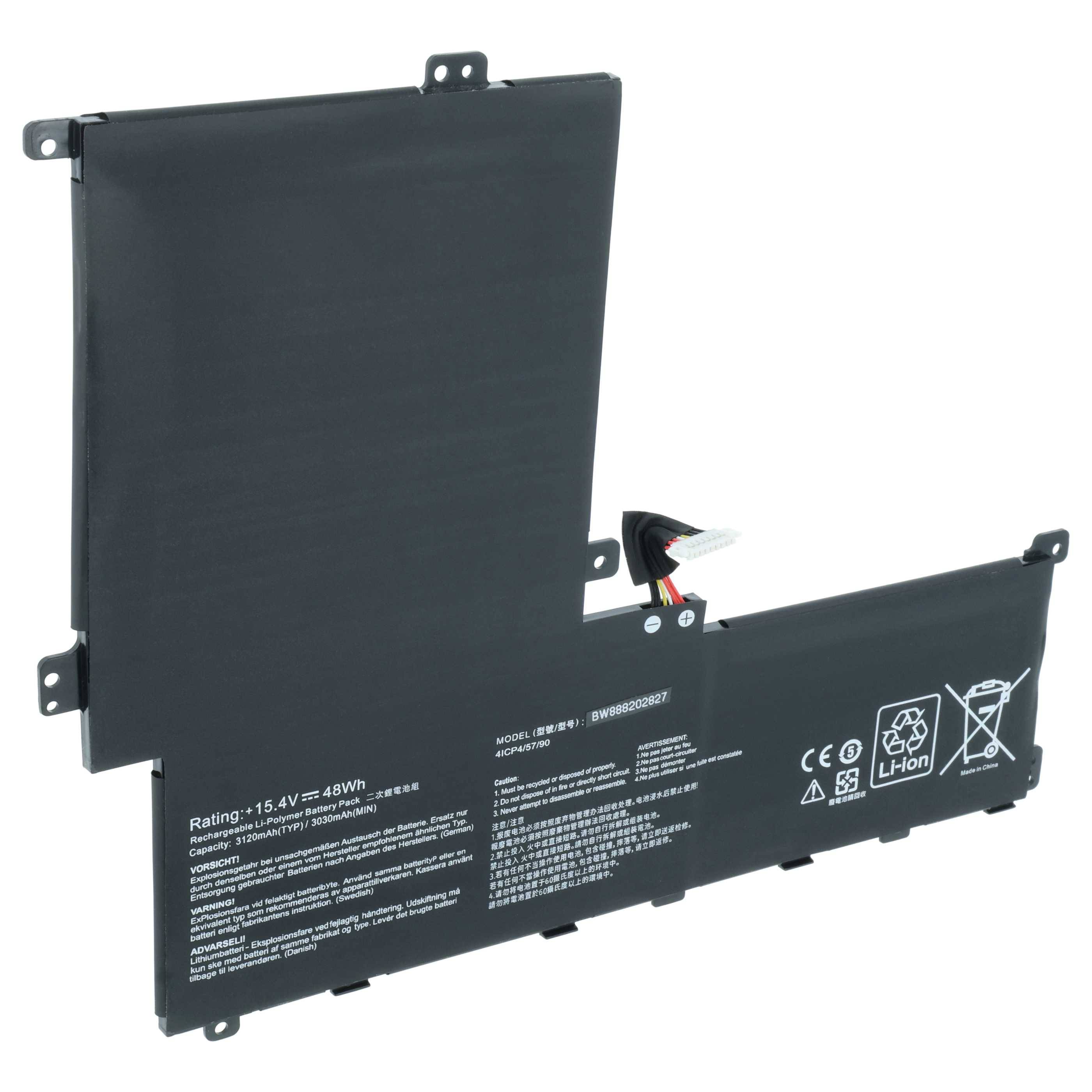 vhbw Akku kompatibel mit Asus B9440UA-GV0450R, B9440UA-GV0474R, B9440UA-GV0475R Notebook (3050mAh, 15,4V, Li-Polymer)