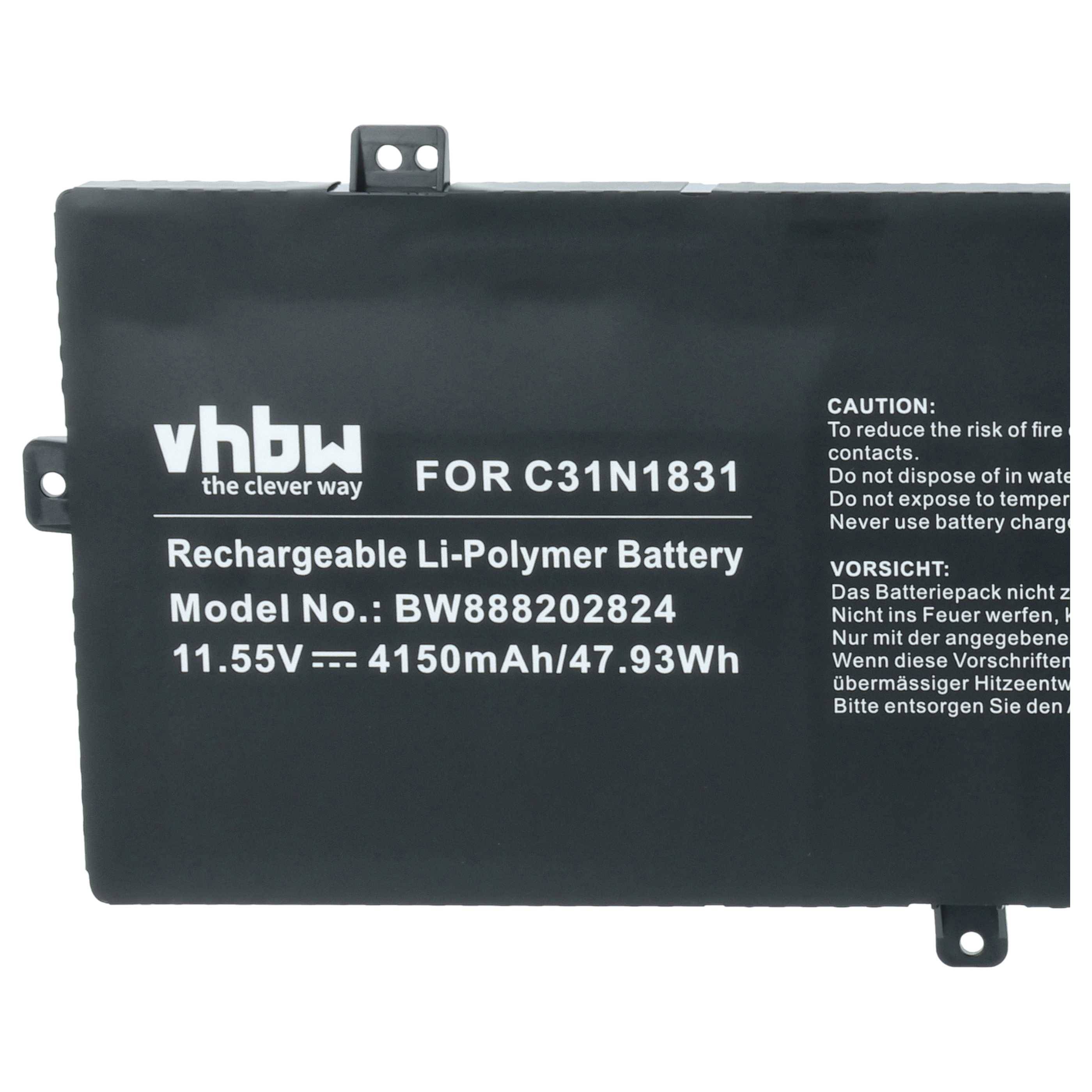 vhbw Akku kompatibel mit Asus ZenBook Flip 13 UX362FA-EL046T, UX362FA-EL094T, UX362FA-EL090T Notebook (4150 mAh, 11,55 V, Li-Polymer)