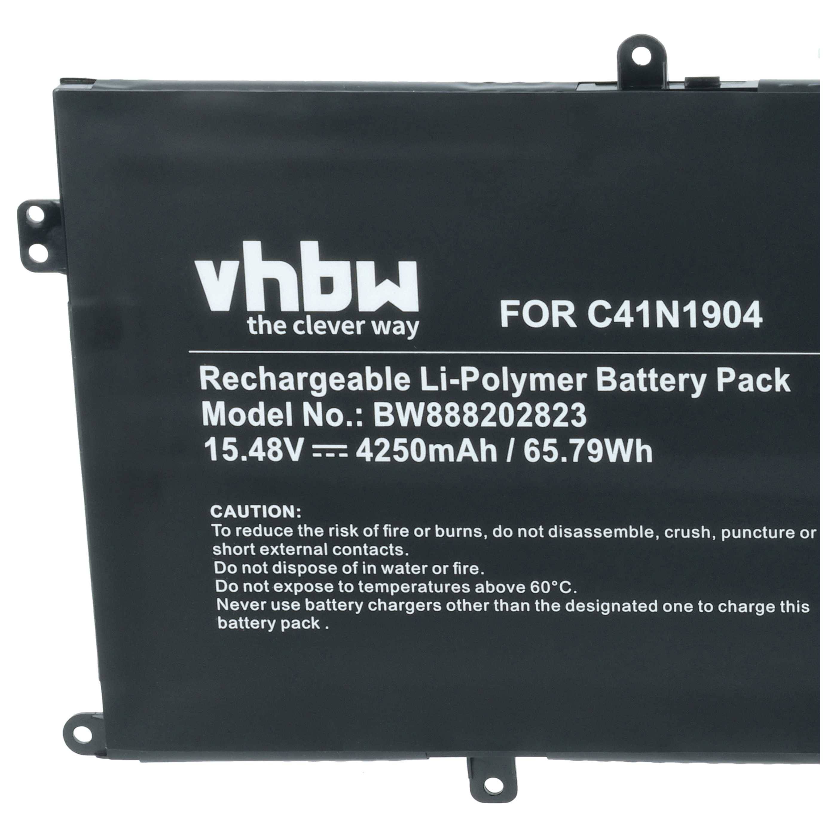vhbw Akku kompatibel mit Asus ZenBook 13 UX325JA-EG135TS, UX325JA-EG193R, UX325JA-EG155T Notebook (4250 mAh, 15,48 V, Li-Polymer)