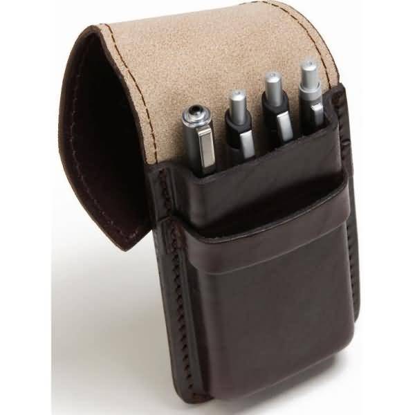 Stifteetui Sattelleder 16x2x7cm braun