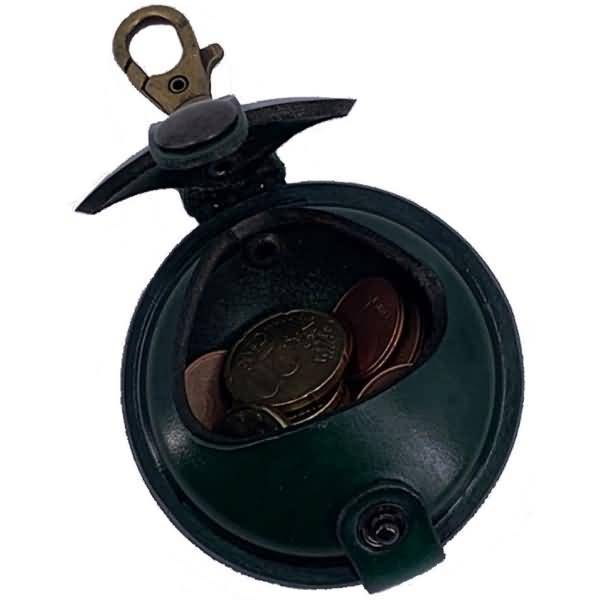 Schlüsselanhänger / Kleingeldbörse klein Sattelleder 7cm grün
