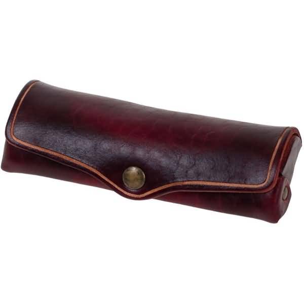 Brillenetui klein Sattelleder 15x6x3cm rot