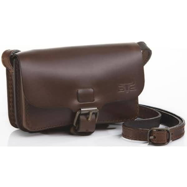 Schultertasche Sattelleder 15x5x11cm braun