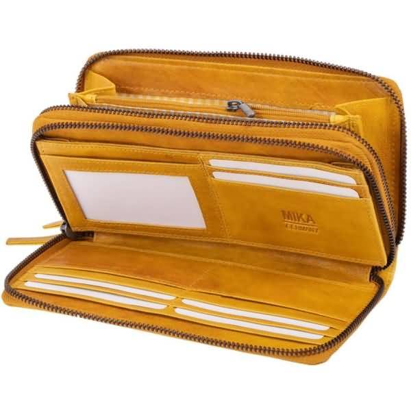 Damengeldbörse Leder 19,5x10,5x3cm navy