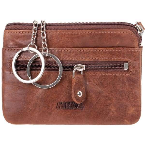 Schlüsseletui RFID Leder 11x8x1cm braun