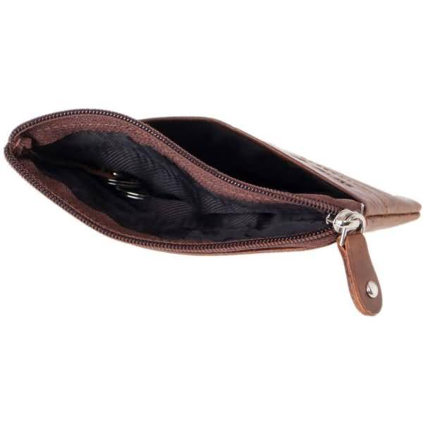 Schlüsseletui RFID Leder 11x8x1cm braun