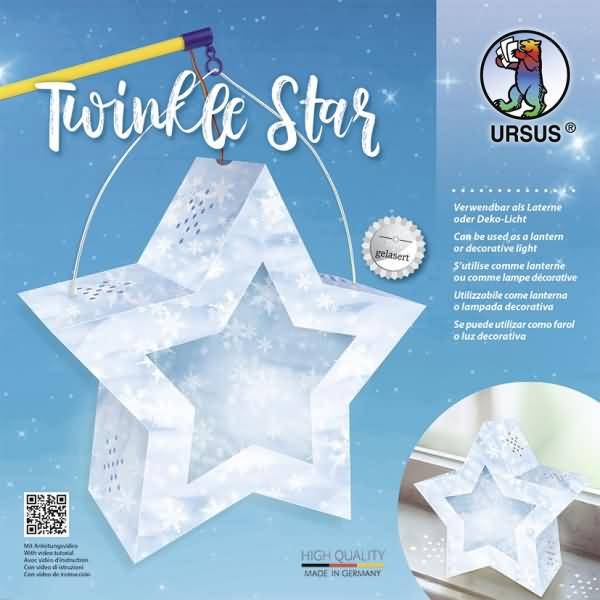 Laternen-Bastelset Twinkle Star 300g/qm 19,3x18,3x8cm Schnee