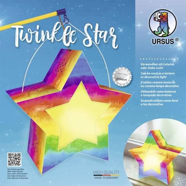 Laternen-Bastelset Twinkle Star 300g/qm 19,3x18,3x8cm Aquarell