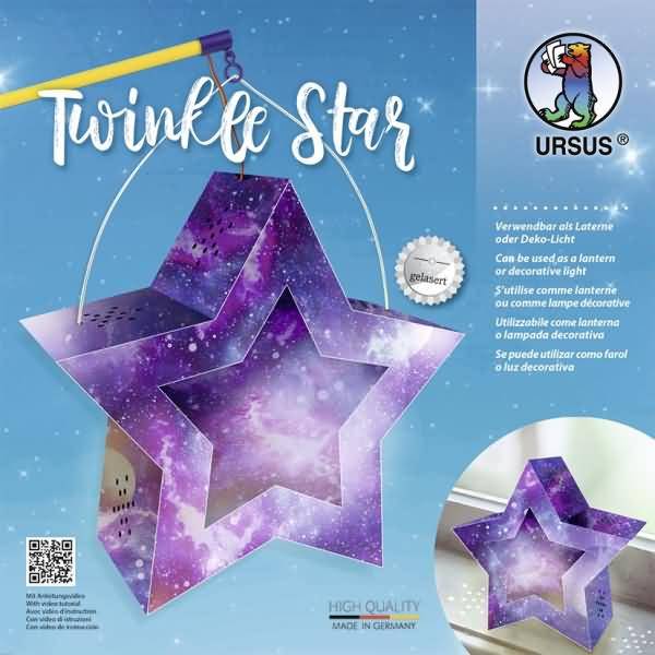 Laternen-Bastelset Twinkle Star 300g/qm 19,3x18,3x8cm Galaxie