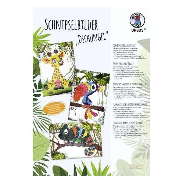 Schnipselbilder Dschungel 23x33cm 8 Motive sortiert