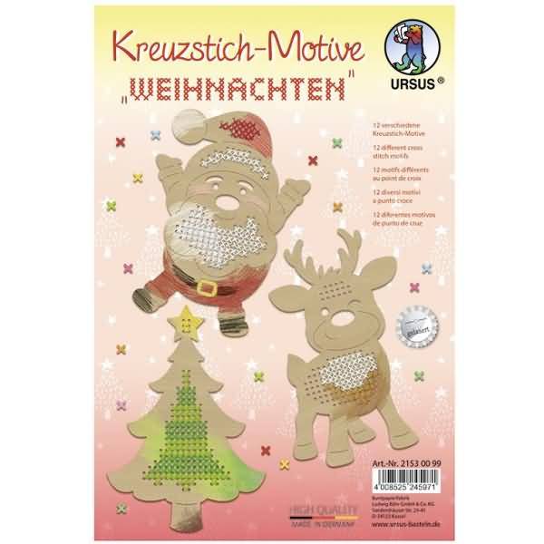 Kreuzstich-Bastelset Weihnachten 250g/qm VE=12 Blatt