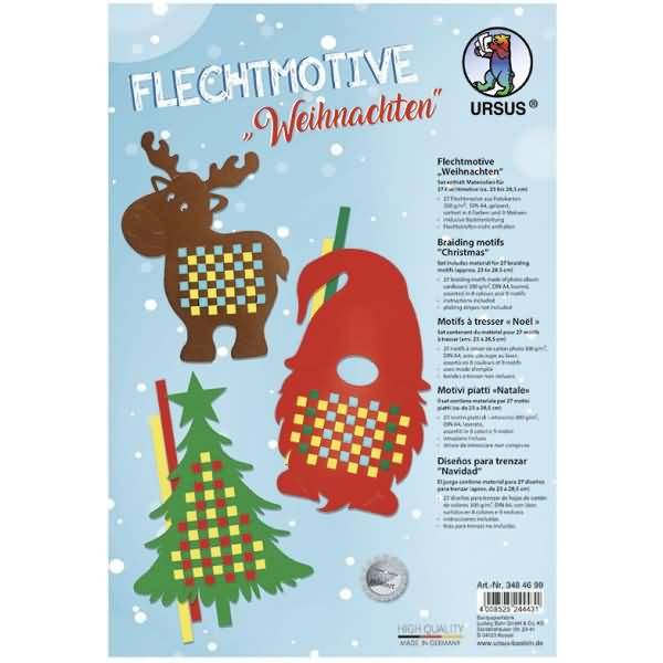 Flechtmotive A4 Weihnachten VE=27 Motive (9 Motive/Farben sortiert)