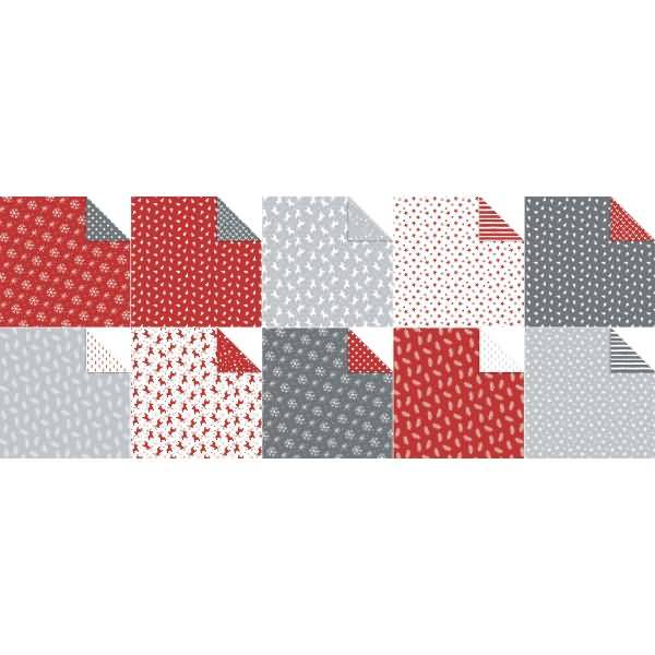 Faltblätter Nordic Christmas 80g/qm 15x15cm VE=120 Blatt (10 Motive)