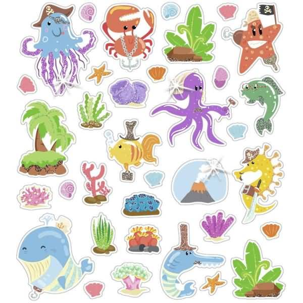 Glitzer-Sticker Fun Motiv 02 VE=138 Sticker