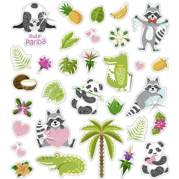 Glitzer-Sticker Fun Motiv 03 VE=136 Sticker