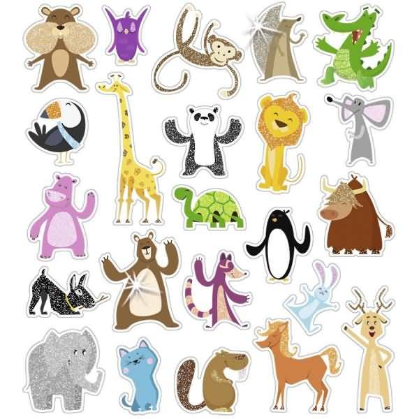 Glitzer-Sticker Fun Motiv 03 VE=136 Sticker