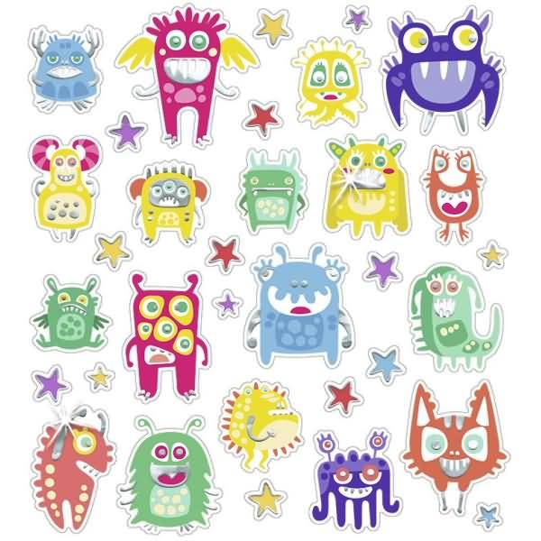 Glitzer-Sticker Fun Motiv 04 VE=156 Sticker